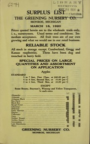 Cover of: Surplus list: March 18, 1920