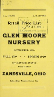 Cover of: Retail price list of Glen Moore Nursery: fall 1919-spring 1920
