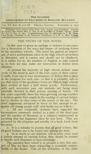 Cover of: The study of the novel