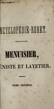 Nouveau manuel complet du menuisier de l'ébéniste et du layetier by Nosban M.