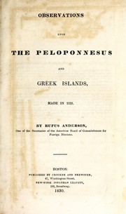Cover of: Observations upon the Peloponnesus and Greek islands, made in 1829.