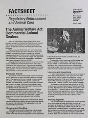 The Animal Welfare Act by United States. Animal and Plant Health Inspection Service. Regulatory Enforcement and Animal Care