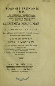 Cover of: Elementa medicinae by Brown, John