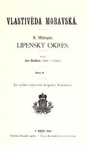 Cover of: Lipenský okres by Jan Bad'ura