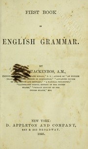 Cover of: First book in English grammar.