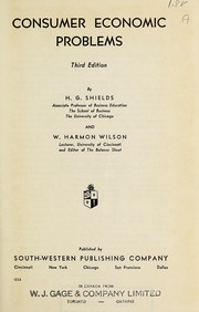 Consumer economic problems by Harold Gustav Shields