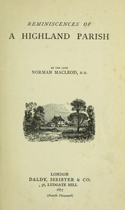 Cover of: Reminiscences of a highland parish