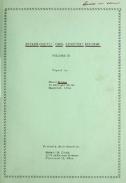Cover of: Butler County, Ohio, cemetery records