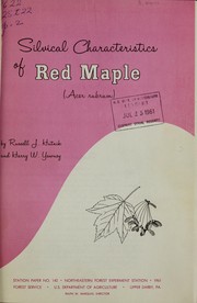 Cover of: Silvical characteristics of red maple (Acer rubrum) by Russell J. Hutnik