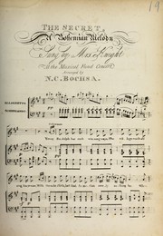 Cover of: The secret: a Bohemian melody, sung by Mrs. Knight at the Musical Fund Concert