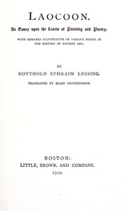 Cover of: Laocoon by Gotthold Ephraim Lessing