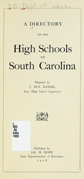 Cover of: A directory of the high schools of South Carolina