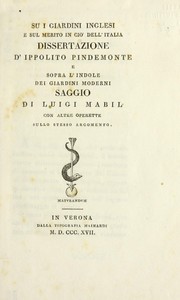 Cover of: Su i giardini inglesi e sul merito in cio dell'italia: dissertazione