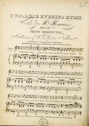 Tyrolese evening hymn by Browne Miss