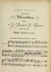 Cover of: Giovinette: the favorite duet and chorus sung by Siga. Garcia & Sigr. Angrisani in the opera of Don Giovanni