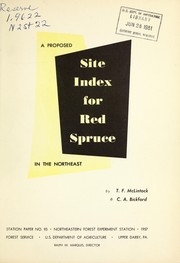 Cover of: A proposed site index for Red Spruce in the northeast