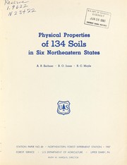 Cover of: Physical properties of 134 soils in six northeastern states