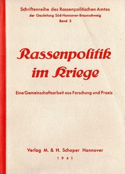 Cover of: Rassenpolitik im Kriege by Kopp, Walter Verwaltungsrat