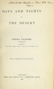 Cover of: Days and nights by the desert