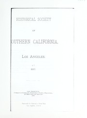 Cover of: Historical Society of Southern California, Los Angeles