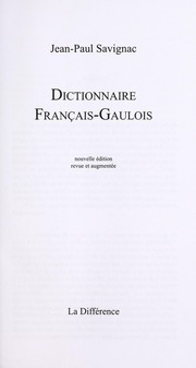 Dictionnaire français-gaulois by Jean-Paul Savignac