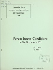 Cover of: Forest insect conditions in the Northeast, 1953