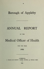 [Report 1952] by Appleby (Westmorland, England). Borough Council