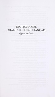 Cover of: Dictionnaire arabe algérien-français: Algérie de l'ouest