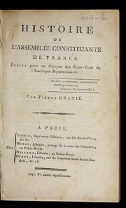 Histoire de l'Assemblée constituante de France by Pierre Granié