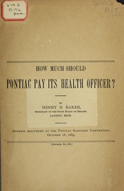 Cover of: How much should Pontiac pay its health officer?