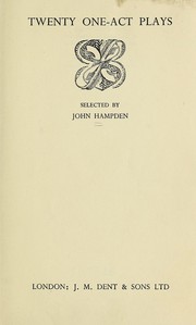Cover of: Twenty one-act plays by John Hampden