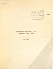 Cover of: Blister rust and white pine demonstration areas: (data as of January , 1928, revised 1930), New York