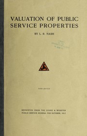 Cover of: Valuation of public service properties by Luther R. Nash