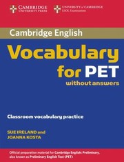 Cover of: Cambridge Vocabulary For Pet Edition Without Answers by 