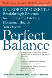 Cover of: Perfect Balance by Robert A. Greene, MD, Leah Feldon
