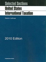 Cover of: United States International Taxation Selected Sections by 