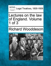 Cover of: Lectures On The Law Of England Volume 1 Of 3