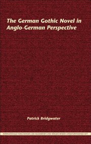 Cover of: German Gothic Novel In Anglogerman Perspective by Patrick Bridgwater