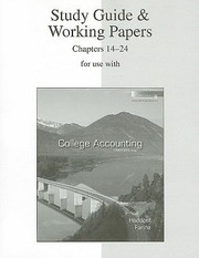 Cover of: Study Guide  Working Papers for Use with College Accounting Chapters 1424