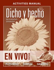 Cover of: Dicho En Vivo Beginning Spanish Activities Manual