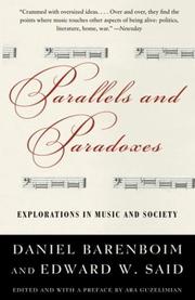Cover of: Parallels and Paradoxes by Edward W. Said, Daniel Barenboim