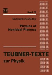 Cover of: Physics Of Nonideal Plasmas by 