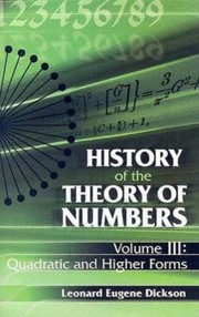 Cover of: History Of The Theory Of Numbers V3 by 