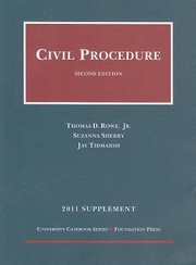 Cover of: Civil Procedure 2011 Supplement