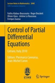 Cover of: Control Of Partial Differential Equations