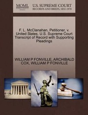 Cover of: F L Mcclanahan Petitioner