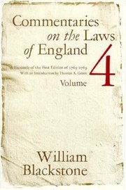 Cover of: Commentaries On The Laws Of England
