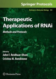 Cover of: Therapeutic Applications Of Rnai Methods And Protocols by 