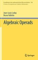 Cover of: Algebraic Operads by 