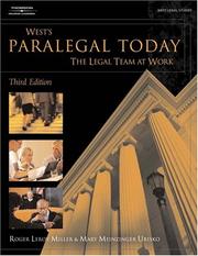 Cover of: West's Paralegal Today by Roger LeRoy Miller, Mary Meinzinger Urisko